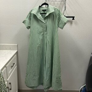 Banana Republic green striped maxi dress CRUZ POPLIN MAXI DRESS